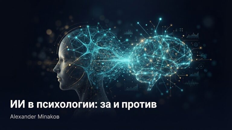 Обложка к статье: ИИ в психологии: за и против — выступление Александра Минакова на мероприятии ИТМО